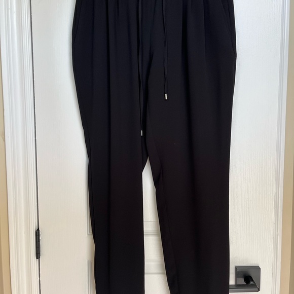 Zara tapered leg flowy pants-elastic waistband with drawstring-black-size M US - Picture 5 of 11